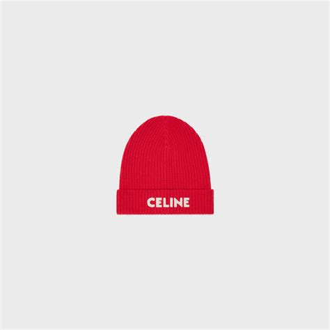 celine beanie red|More.